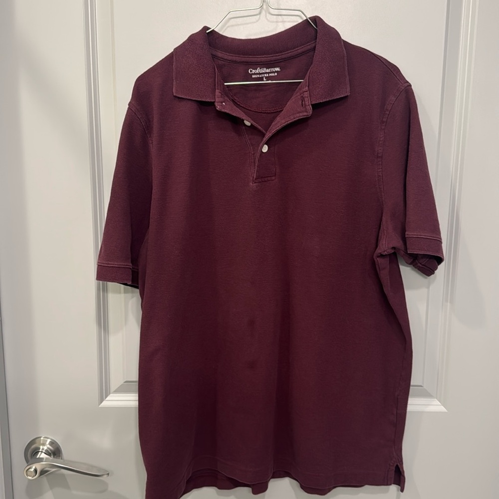 Men’s L polo shirt - red croft&barrow large